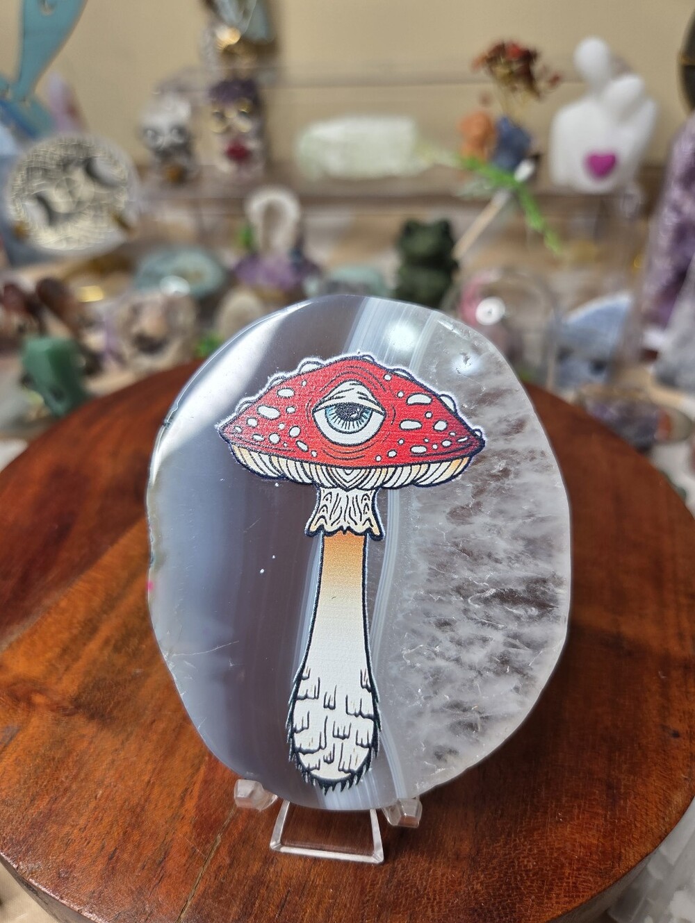 Agate Disc ( Mushroom)  3.5 In (Harmony)